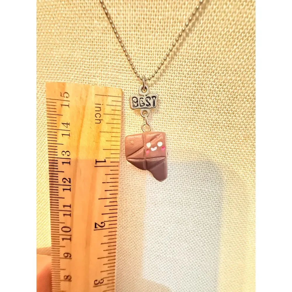 Vintage Best Friends Chocolate Pendant Necklace 18+2”